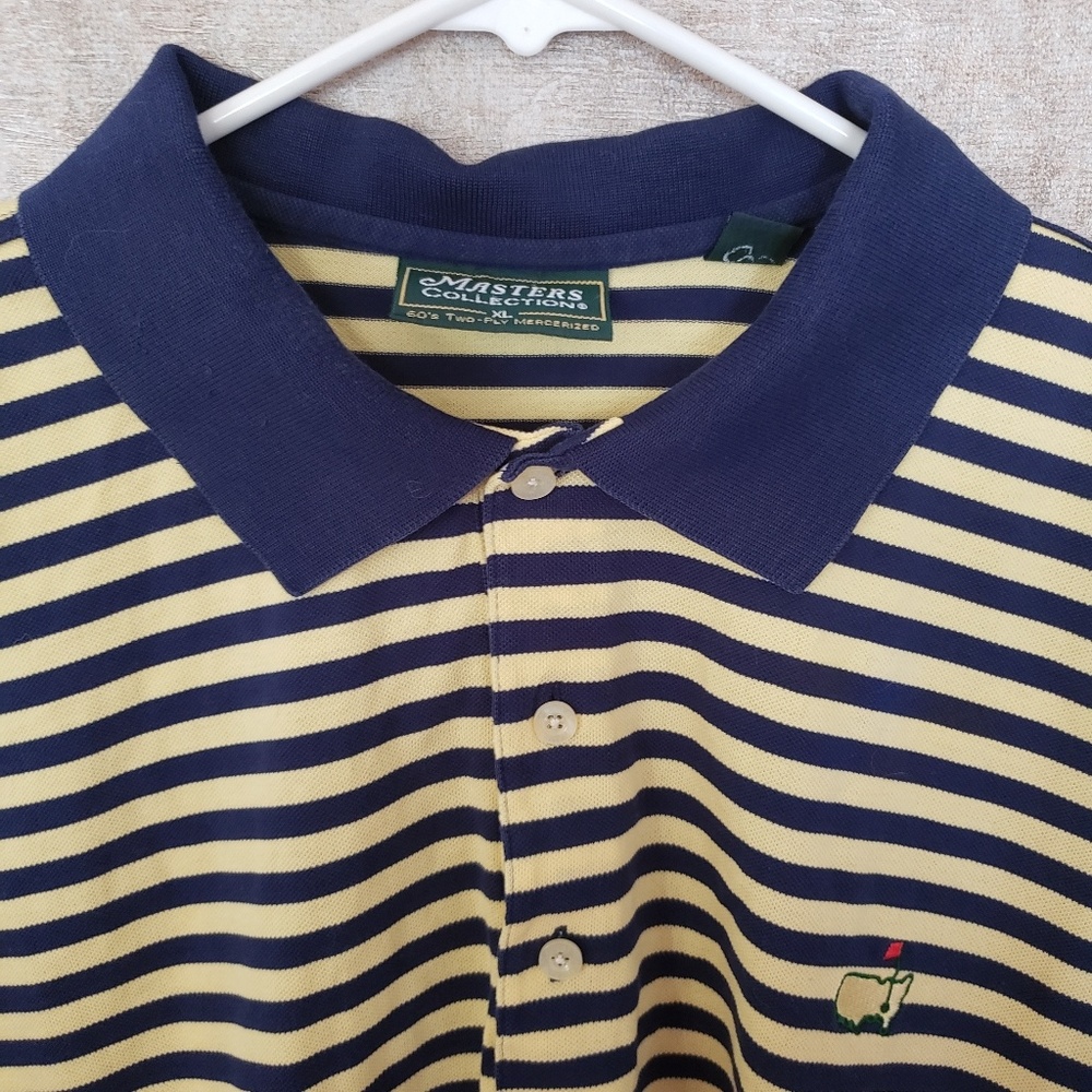 The masters collection mens striped golf polo